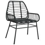 vidaXL Ensemble de salle à manger pour jardin 7 Pièces Noir polyrotin