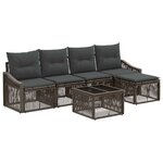 vidaXL Ensemble de canapé de jardin 6 Pièces Gris polyrotin