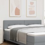 vidaXL Tête de lit LED avec tête de lit Gris clair 180 cm Polyester