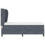vidaXL Lit à ressorts avec matelas Gris foncé 200 x 90 cm Velours