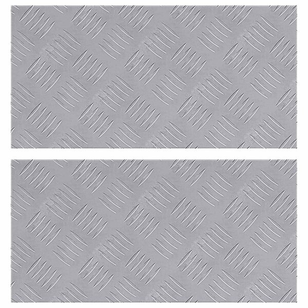 vidaXL Nez de marche Rectangulaire 2 Pièces Argenté 50 x 25 cm Aluminium