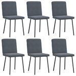 vidaXL Chaises à manger lot de 6 gris foncé velours