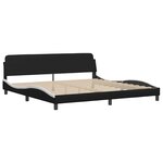 vidaXL Cadre de lit sans matelas Zadar noir et blanc 200x200 cm similicuir