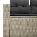 vidaXL Canapé de jardin 2 places et coussins gris clair résine tressée