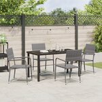 vidaXL Ensemble de jardin de 5 pièces en gris poly rattan