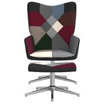 vidaXL Chaise de relaxation avec tabouret Patchwork Tissu