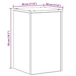 vidaXL Supports de plantes 2 Pièces Chêne noir 30 x 30 x 50 cm en bois d'ingénierie.