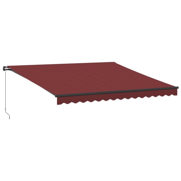 vidaXL Auvent manuel rétractable avec LED bordeaux 400x350 cm