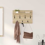 vidaXL Porte-manteau mural avec étagère Chêne sonoma 60 x 40 x 12 cm
