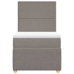 vidaXL Sommier à lattes de lit avec matelas Taupe 90x200 cm Tissu