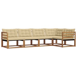 vidaXL Ensemble de canapés d'extérieur 5 pc Naturel et Beige