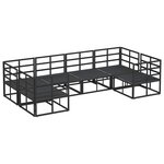 vidaXL Ensemble de canapé de jardin 6 Pièces Noir Aluminium