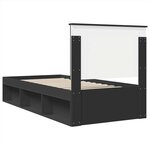 vidaXL Cadre de lit Noir 90 x 190 cm Bois de pin massif