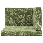 vidaXL Coussin de canapé d'extérieur 3 Pièces Modèle feuille Polyester
