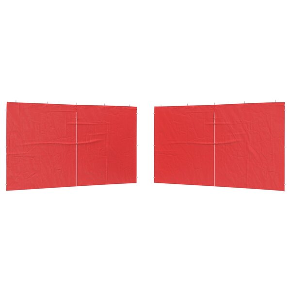 vidaXL Mur de tente de fête 2 Pièces Rouge 400 x 195 cm PE et acier