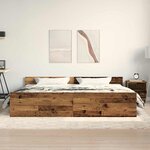 vidaXL Cadre de lit Bois Ancien 203 x 203 x 50 cm Bois d'ingénierie