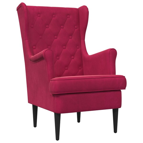 vidaXL Fauteuil Bordeaux Velours