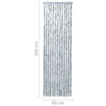 vidaXL Moustiquaire Blanc et gris 90x200 cm Chenille