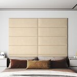vidaXL Panneaux muraux 12 Pièces Crème 90x30 cm Tissu 3 24 m²