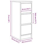 vidaXL Buffet chêne fumé 29 5x34x76 cm bois d'ingénierie