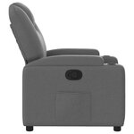 vidaXL Fauteuil inclinable en tissu gris foncé