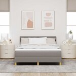 vidaXL Lit à ressort LED avec matelas Taupe 140 x 190 cm tissu