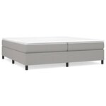 vidaXL Sommier à lattes de lit avec matelas Gris clair 200x200cm Tissu