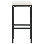 vidaXL Ensemble de bar de jardin 5 Pièces noir bois massif acacia rotin
