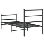 vidaXL Cadre de lit métal sans matelas avec pied de lit noir 80x200 cm