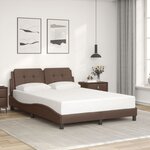 vidaXL Cadre de lit avec lumières LED marron 140x200 cm similicuir