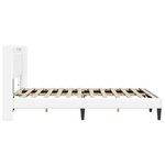 vidaXL Cadre de lit avec bandes LED Blanc 160 x 200 cm Simili cuir
