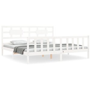 vidaXL Cadre de lit sans matelas blanc bois massif de pin