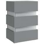 vidaXL Table de chevet à LED Gris 45x35x67 cm Bois d'ingénierie