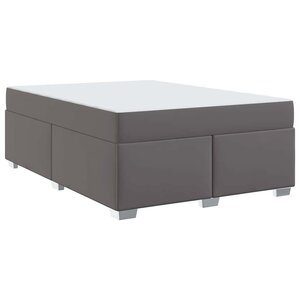 vidaXL Cadre de lit avec matelas Gris 160 x 200 cm tissu
