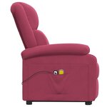 vidaXL Fauteuil de massage Rouge bordeaux Velours