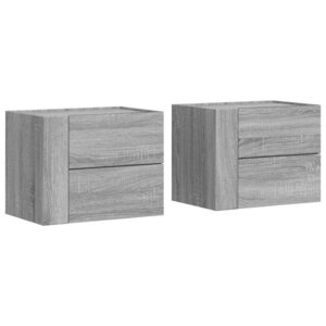 vidaXL Tables de chevet murales 2 Pièces sonoma gris 45x30x35 cm