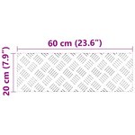 vidaXL Plaques à damier 2 Pièces Argent 60 x 20 cm Aluminium