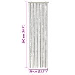 vidaXL Rideau anti-mouches gris clair et blanc 56x200 cm chenille