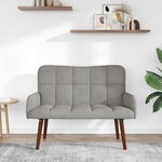 vidaXL Sofa 2 places Gris clair 115 x 61 x 87 cm Velours (V)