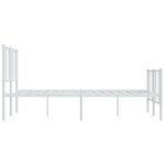 vidaXL Cadre de lit métal avec tête de lit/pied de lit blanc 120x190cm