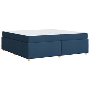 vidaXL Cadre de lit avec matelas Bleu 200 x 200 cm tissu