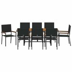 vidaXL Ensemble de salle à manger pour jardin 9 Pièces Noir et Marron