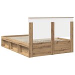 vidaXL Cadre de lit Chêne artisan 150 x 200 cm Bois de pin massif