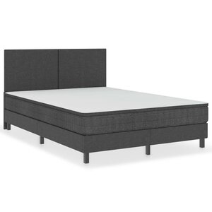 vidaXL Sommier à lattes de lit Gris foncé Tissu 140x200 cm