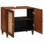 vidaXL Armoire d'évier avec étagère avec porte Marron 62 x 33 x 58 cm