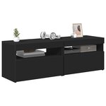 vidaXL Meubles TV avec lumières LED 2 Pièces Noir 60x35x40 cm