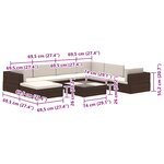 vidaXL Salon de jardin 8 Pièces avec coussins Résine tressée Marron