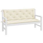 vidaXL Coussins de banc de jardin lot de 2 blanc crème tissu Oxford