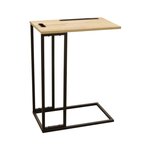 Table d'appoint en bois et métal avec support tablette