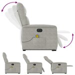 vidaXL Fauteuil inclinable de massage électrique gris clair